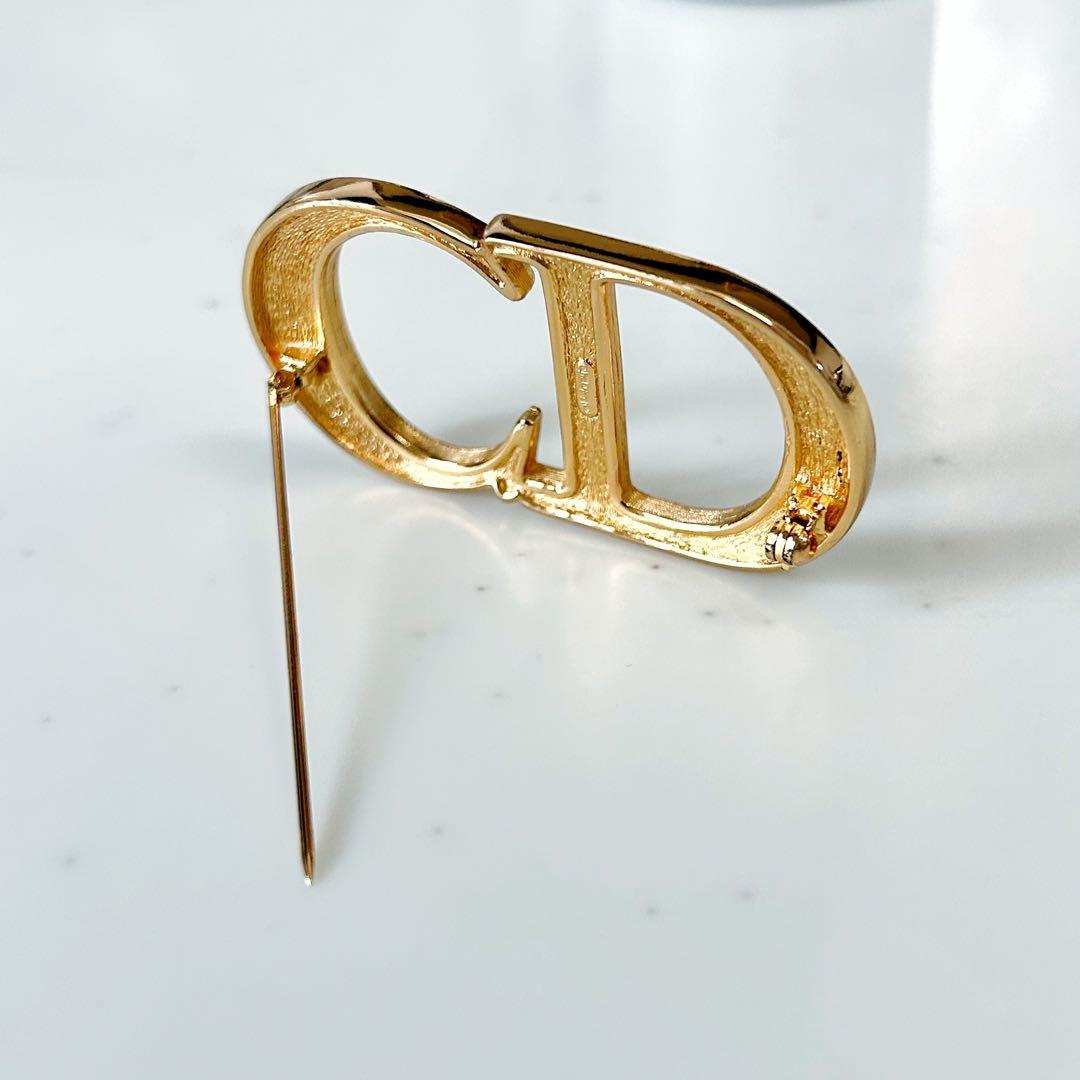 【希少•美品】DIOR CDロゴ ブローチ ヴィンテージ ゴールド クリスタル