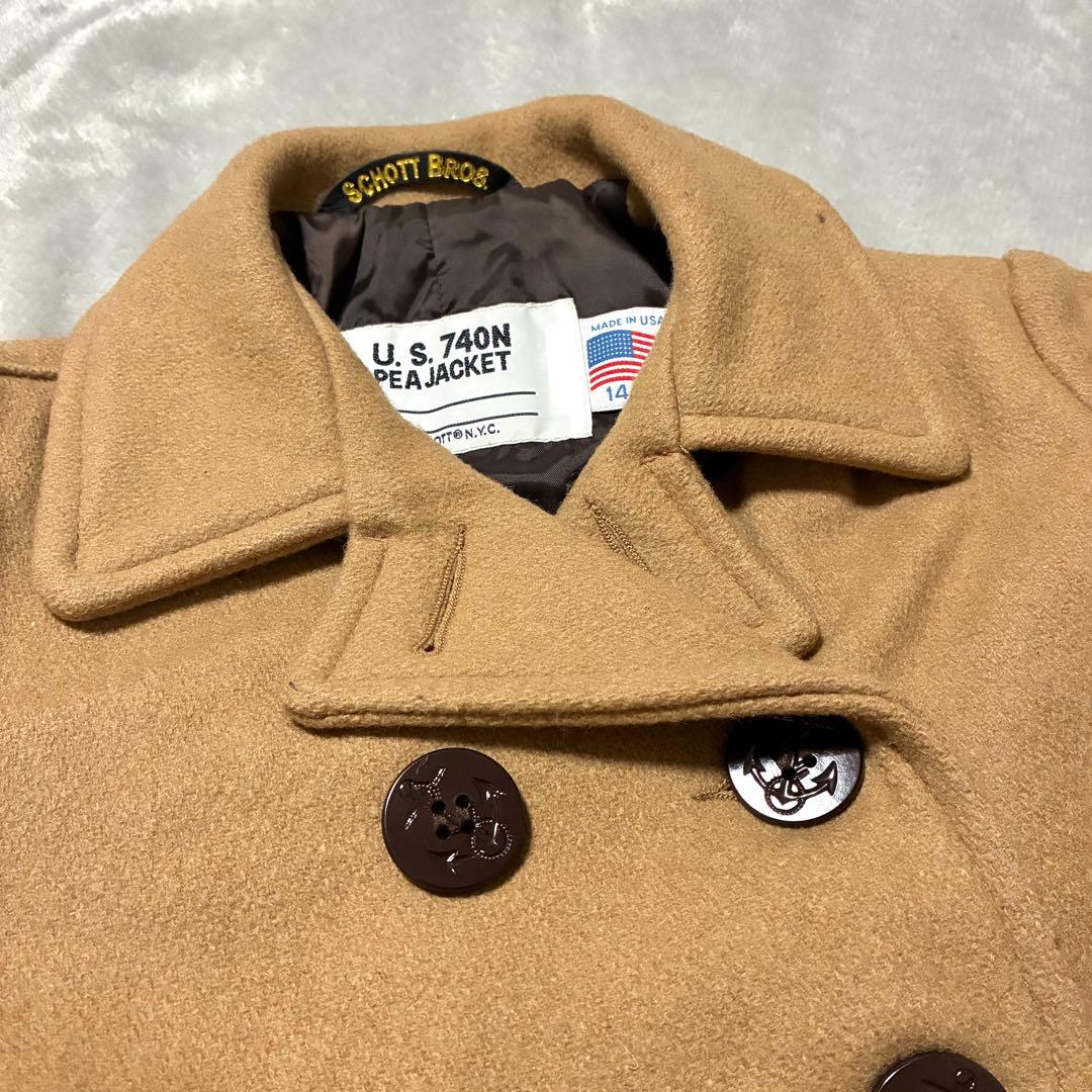 スコット schott 740N ピーコート ブラウン キャラメル Mサイズ相当