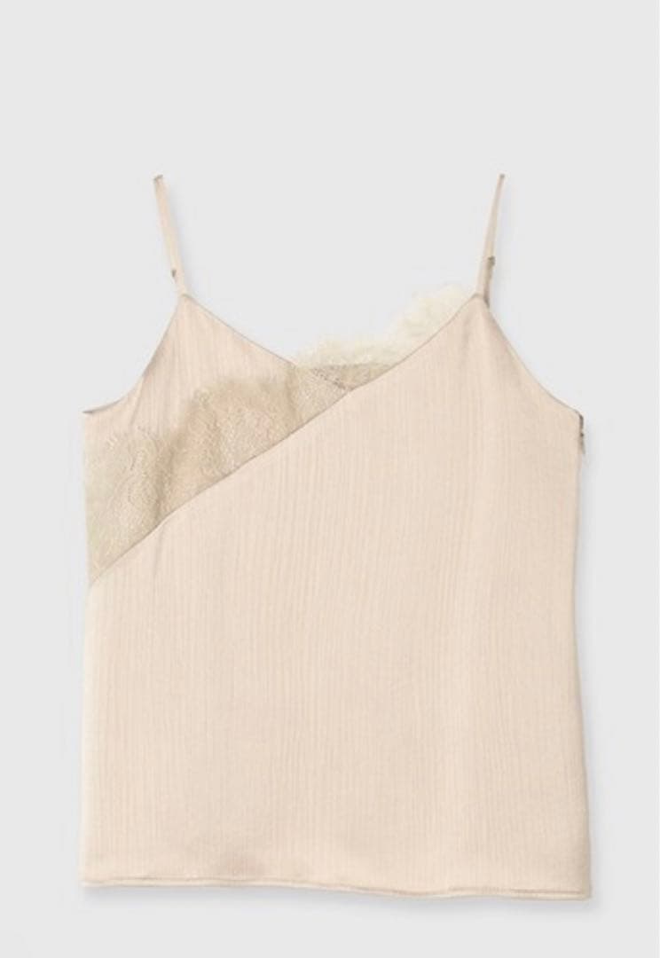 アニュアンス　　レースポイントサテンキャミソール