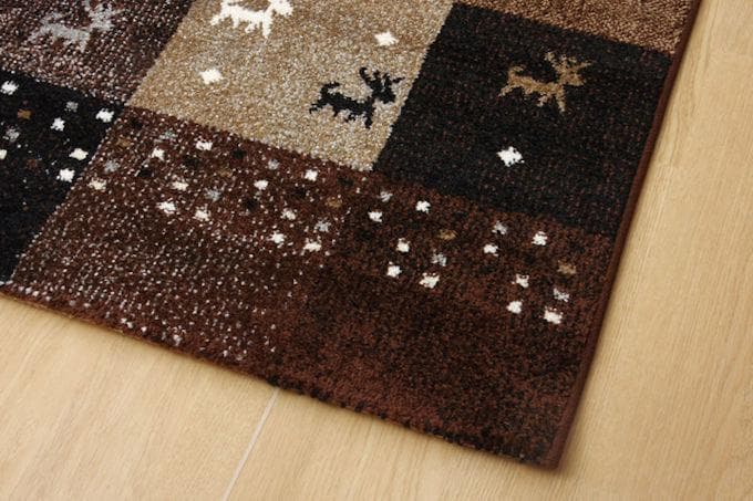 ギャッベ柄トルコ製ウィルトン織カーペット 133x190cm ラグ 絨毯（34）