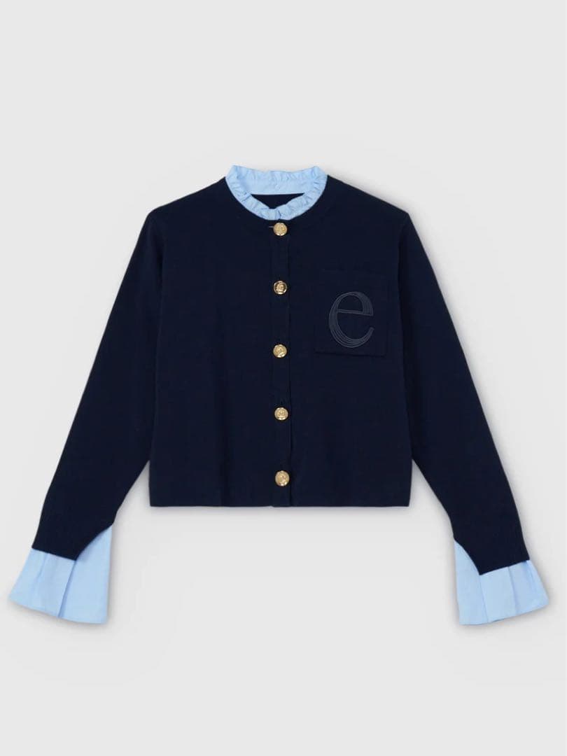 eimyistoire Attached collar カーディガン ネイビー