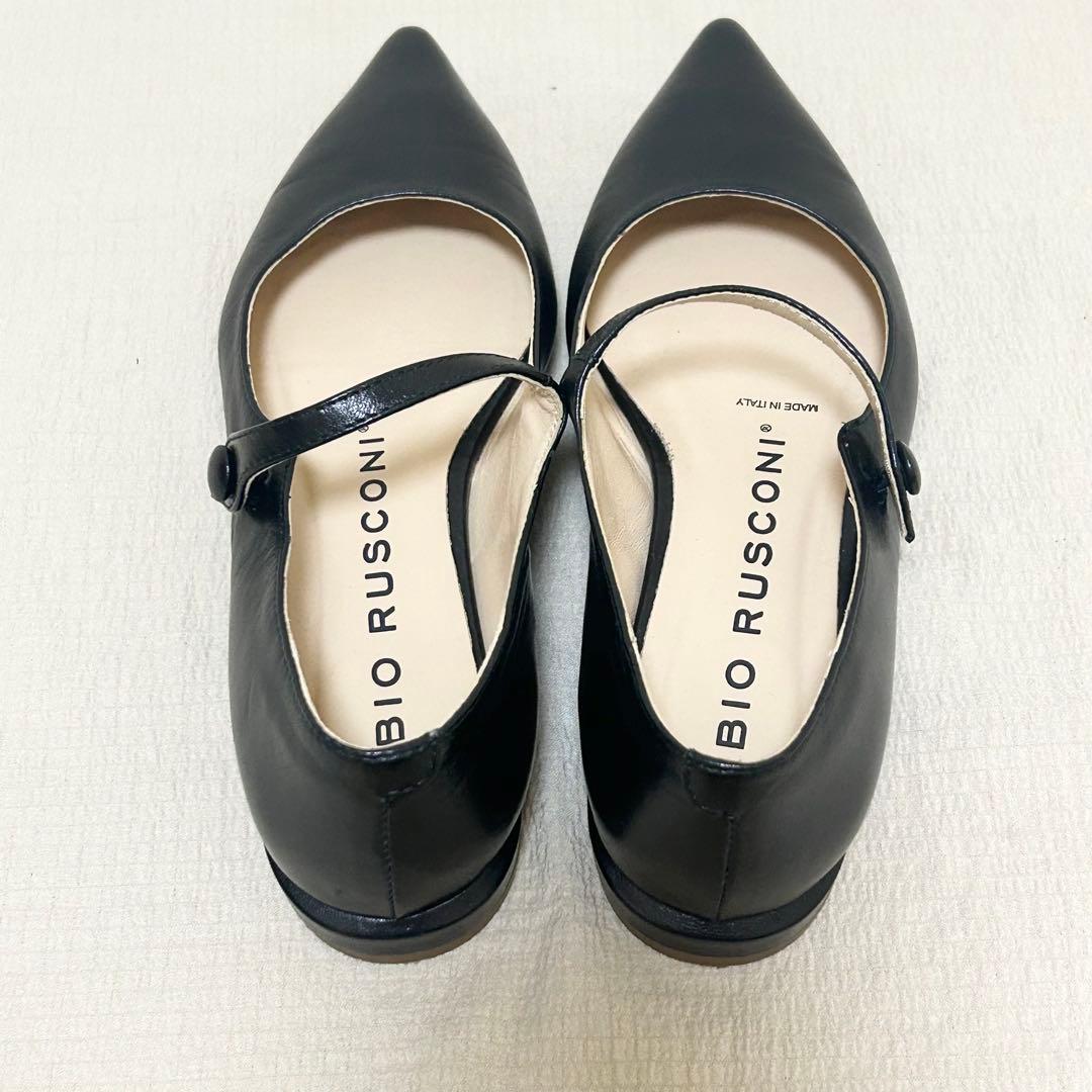 ✨人気商品✨ 【FABIO RUSCONI】 ブラック フラット パンプス 美品