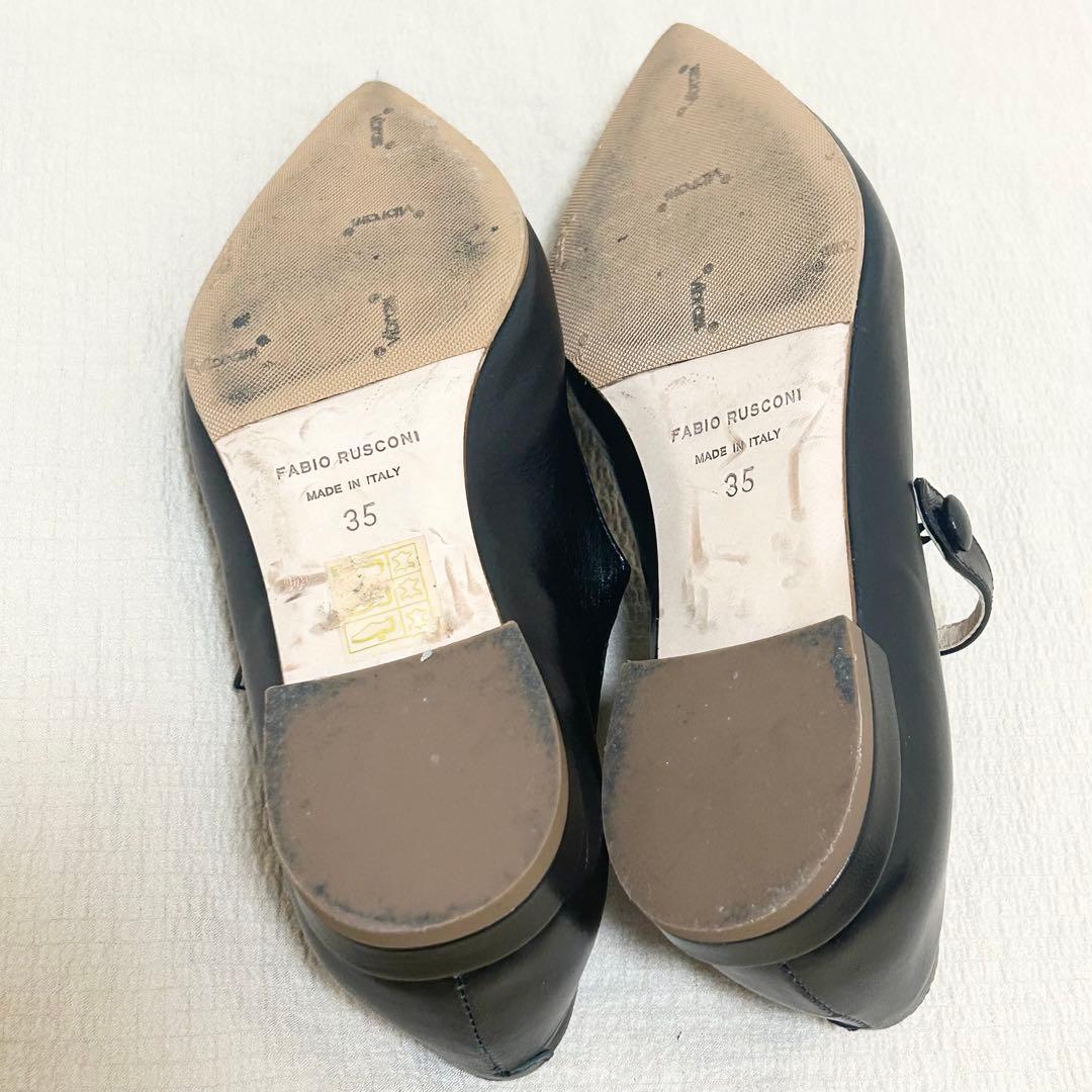 ✨人気商品✨ 【FABIO RUSCONI】 ブラック フラット パンプス 美品