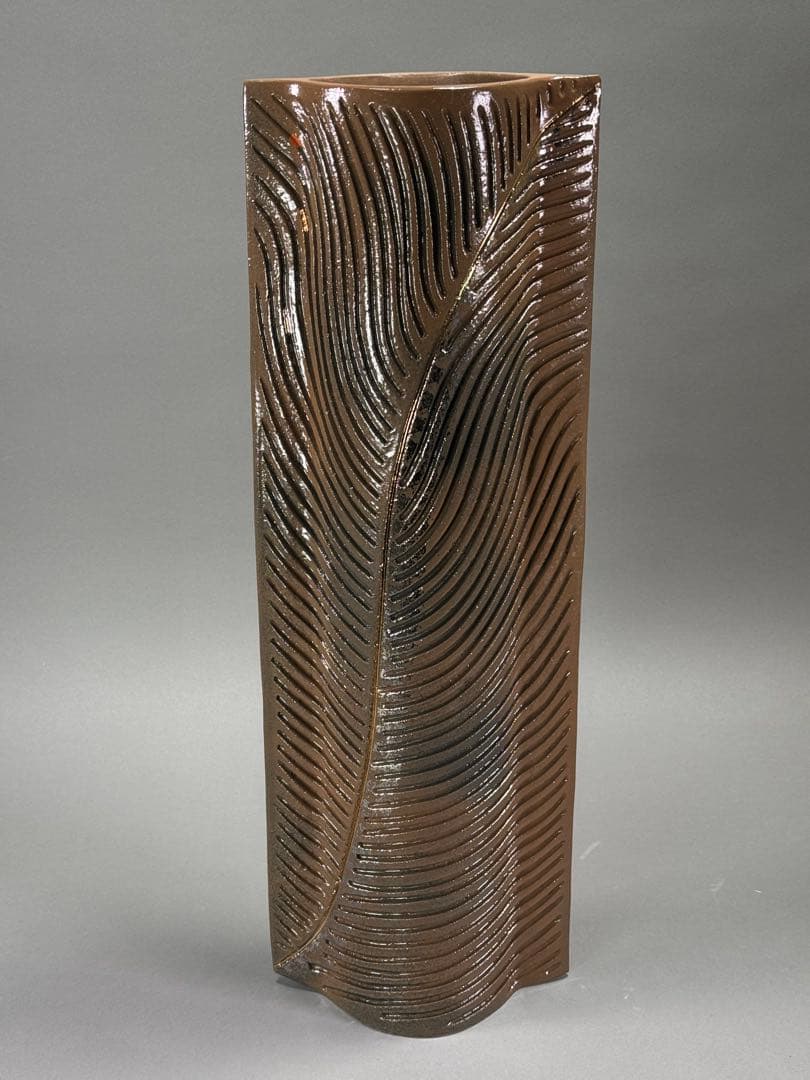 池坊　いけばな　古流　龍生派　小林正明　陶花器　華道具　花瓶　高さ55.5cm