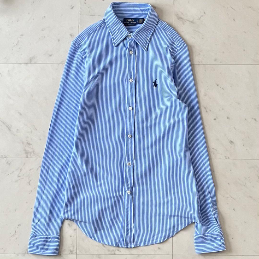 美品＊ポロラルフローレン KNIT DRESS SHIRT ロゴ刺繍 M