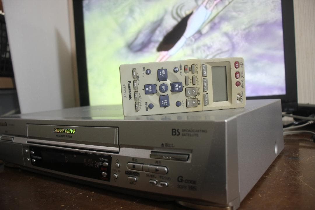 パナソニック VHSビデオデッキ NV-HXB10 リモコン AVケーブル