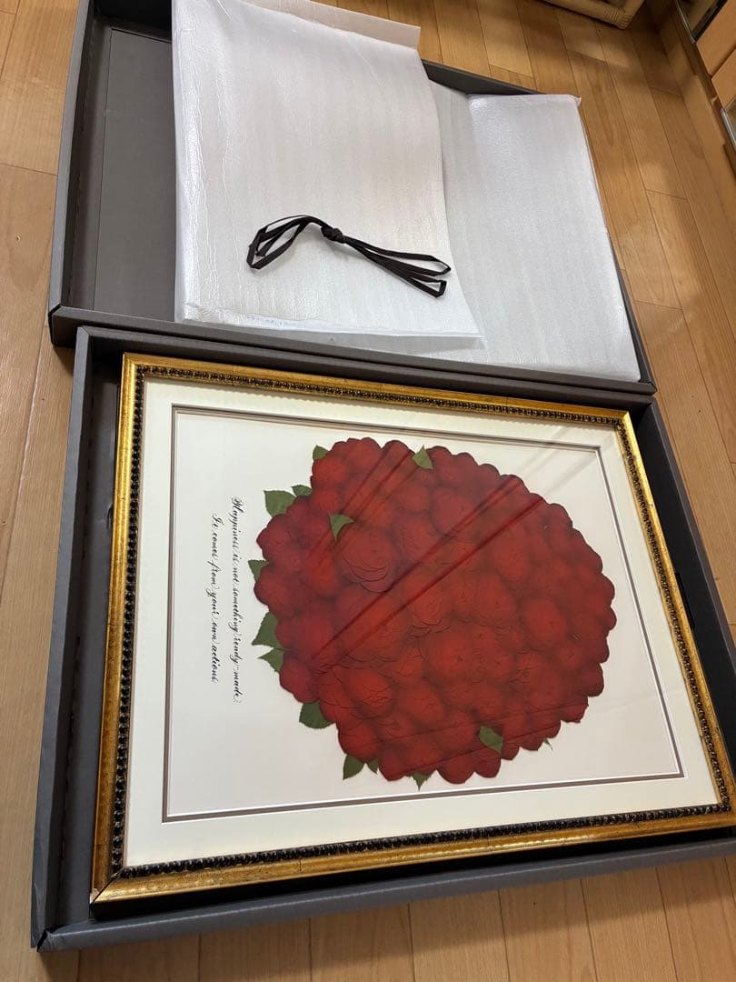 赤い花束 フレーム付き　バラ108本　薔薇　押し花