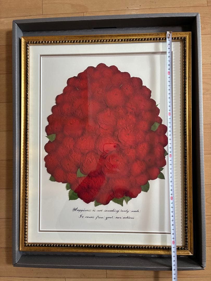 赤い花束 フレーム付き　バラ108本　薔薇　押し花