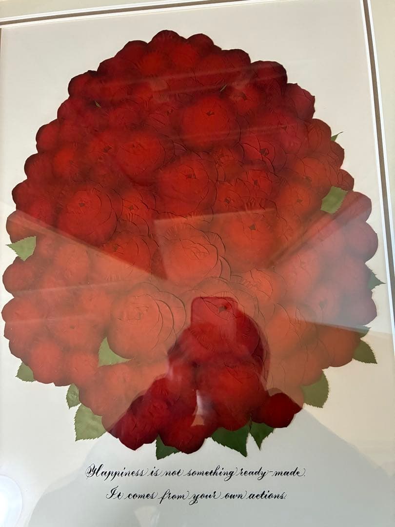 赤い花束 フレーム付き　バラ108本　薔薇　押し花