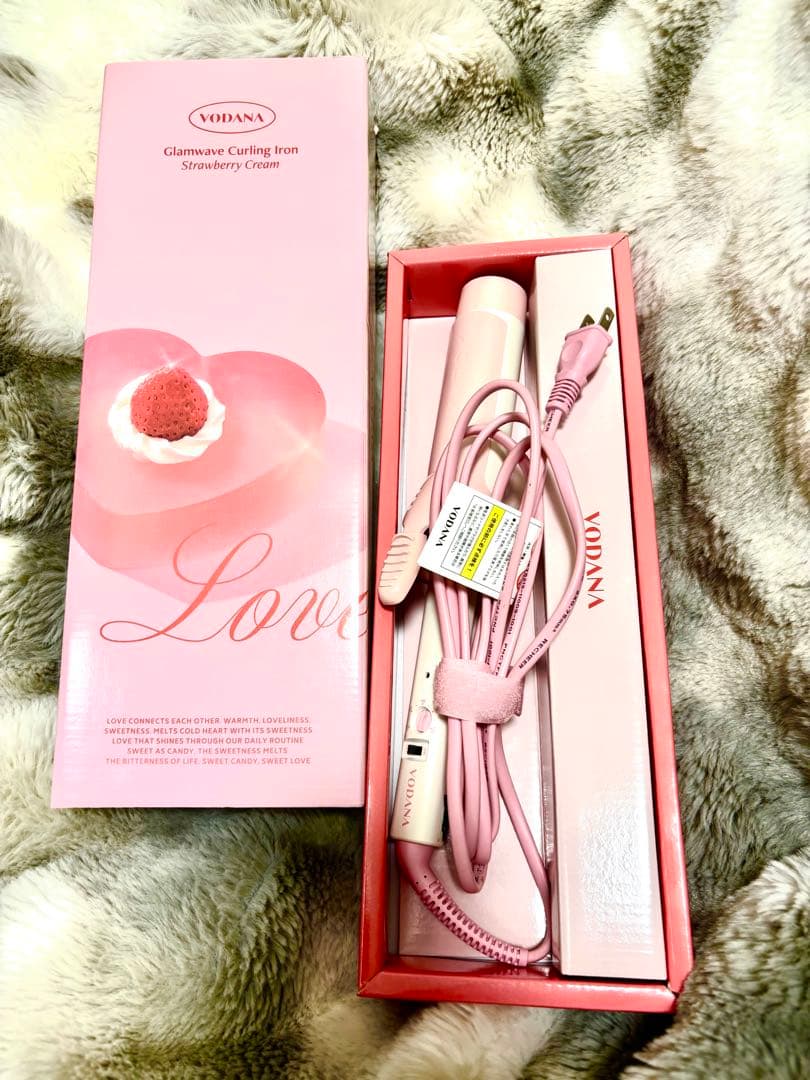 VODANA 40mm グラムウェーブカーリングアイロン　巻きコテ　太め　ピンク
