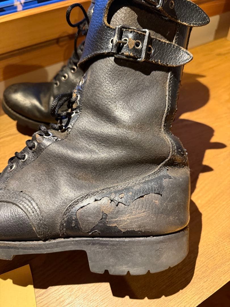 フレンチアーミー　ダブルストラップコンバットブーツ　ヴィンテージ