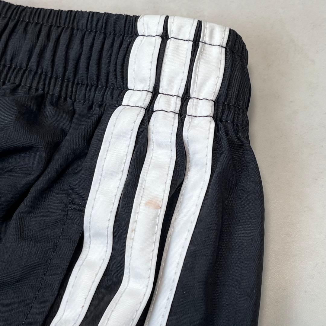 00s adidas バギートラックパンツ 3ライン 刺繍ロゴ ブラック XL