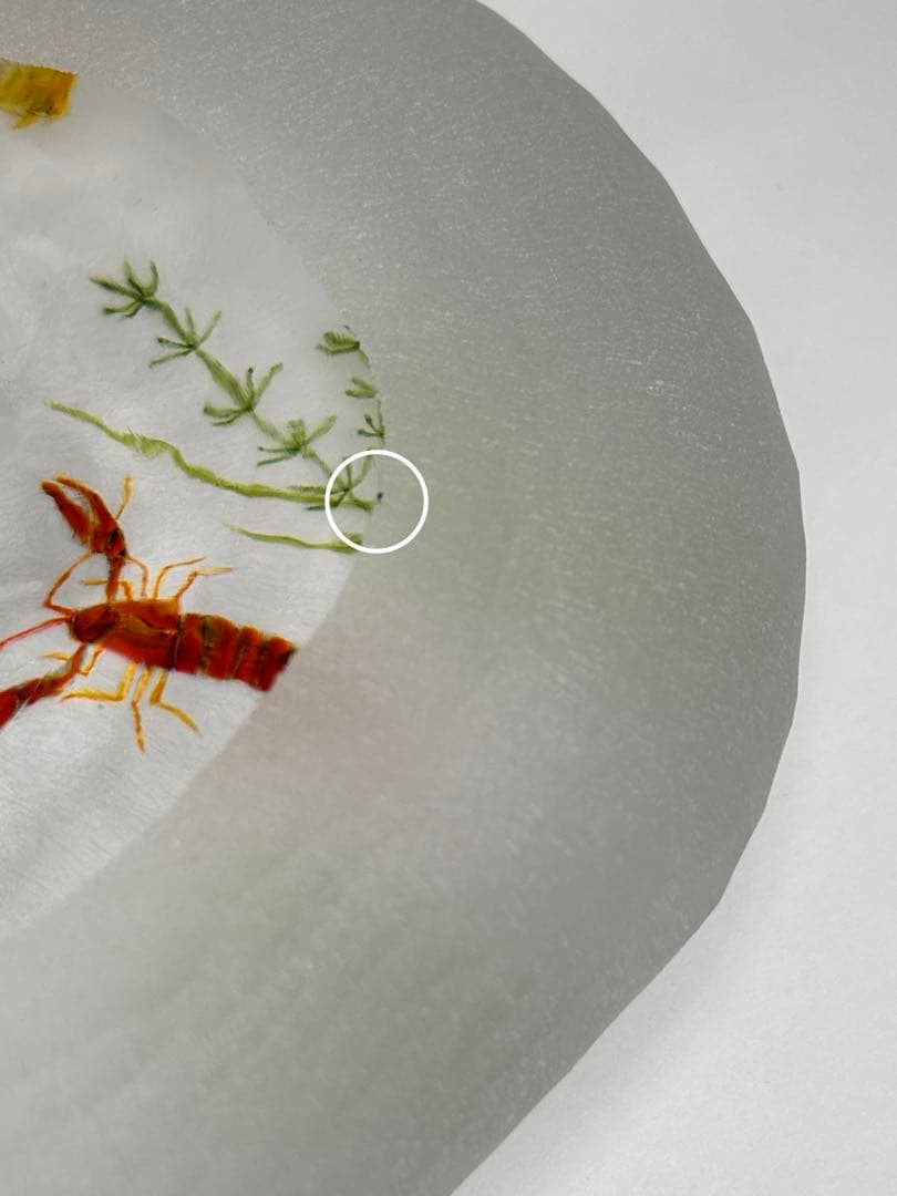 久保裕子さん作　ガラス　ザリガニ　魚　水草　ペーパーウェイト　文鎮　オブジェ