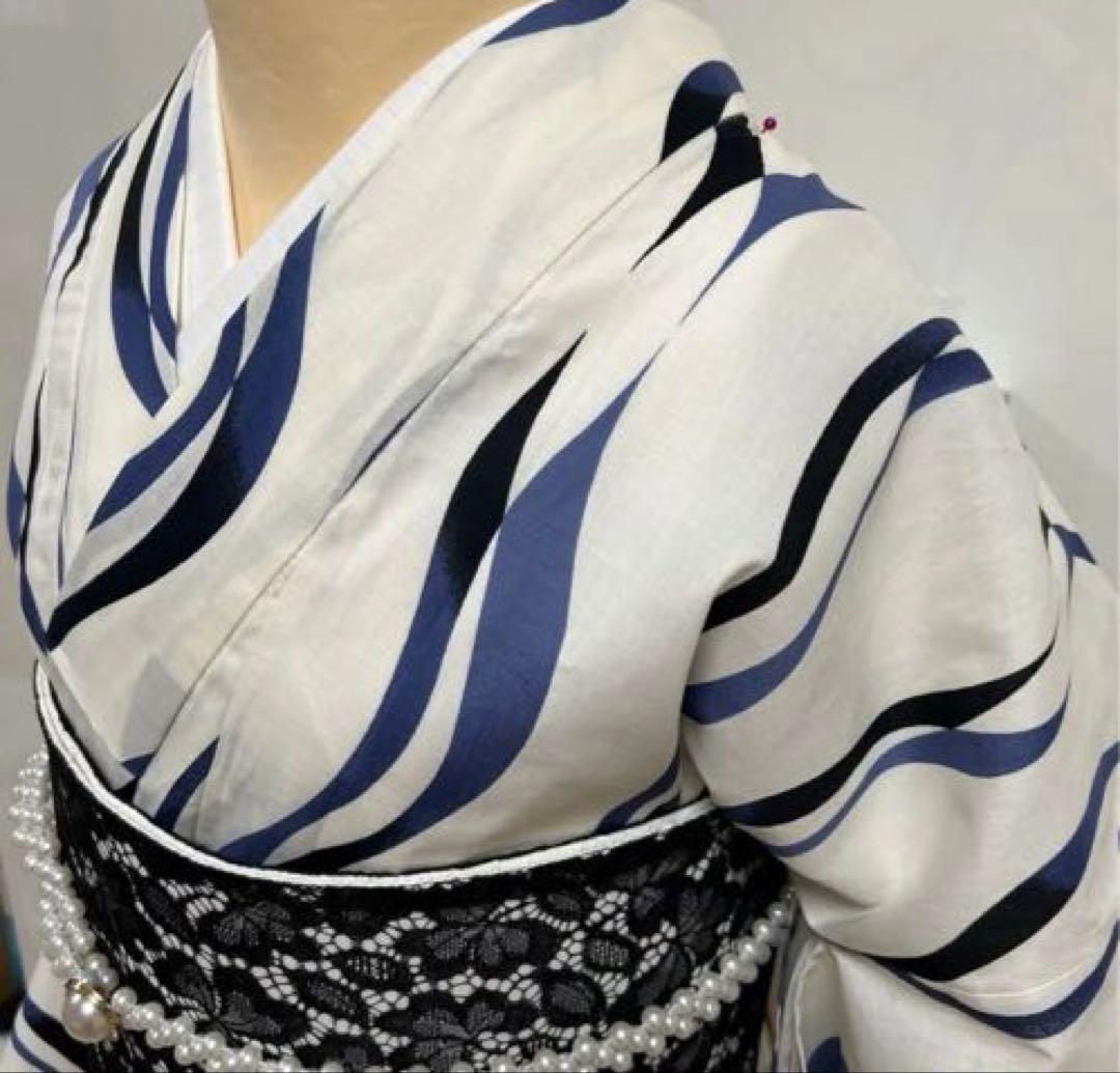 浴衣 ゆかた 白、ネイビー、黒 サイズM ユカタ 浴衣単品 イベント 花火 M