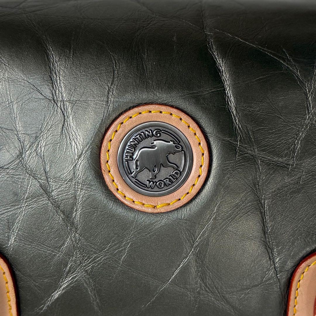 希少♡最高級♡バチューレザー♡ハンティングワールド ショルダーバッグ カーキ