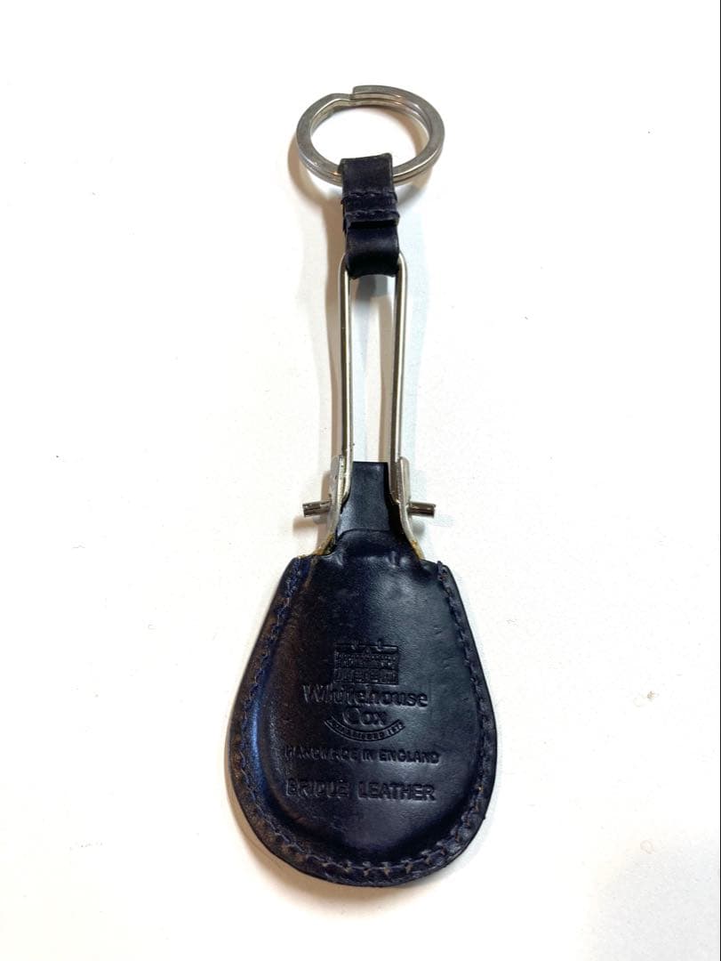 Whitehouse ブライドルレザー キーホルダー 希少カラー ネイビー