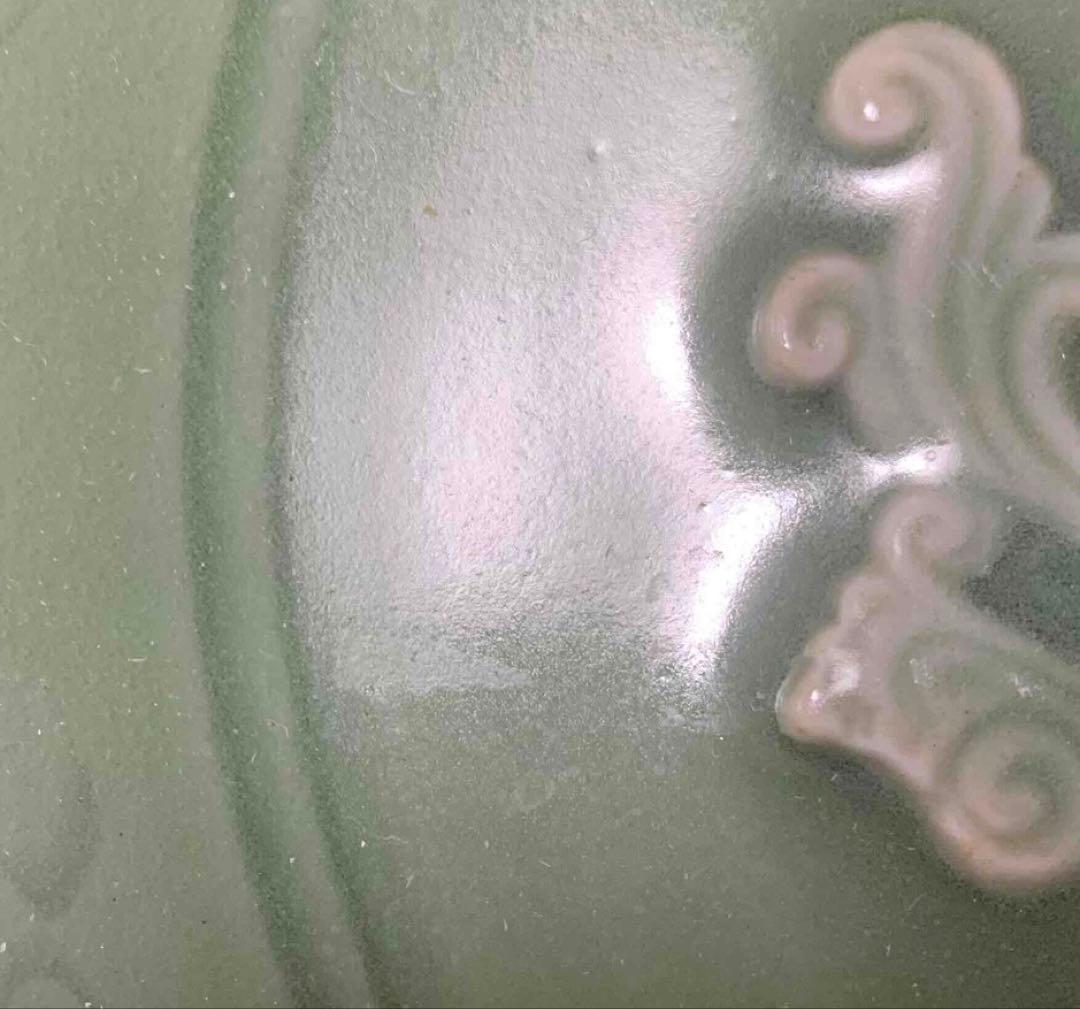 中国 青磁鳳凰平鉢　f2250915