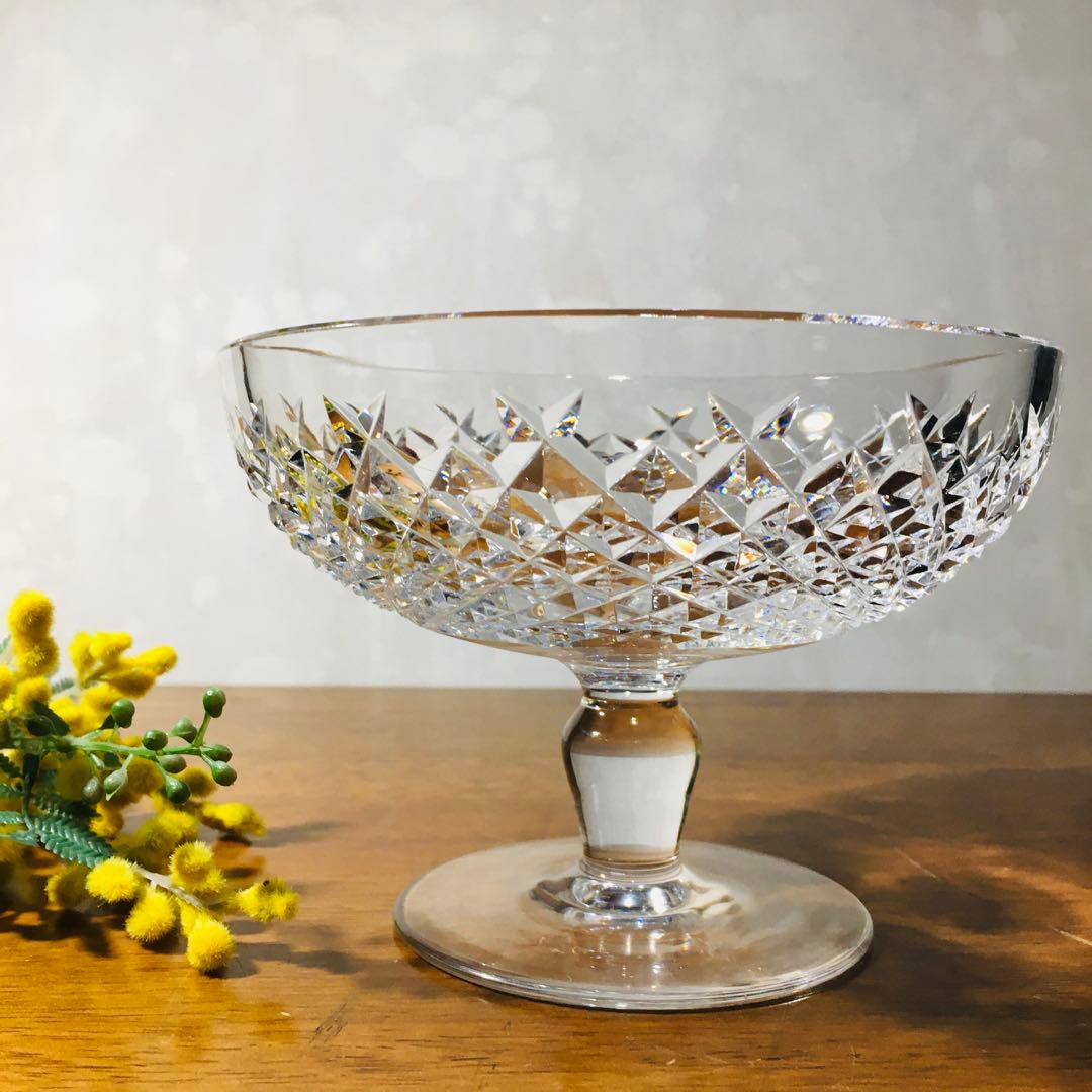 【廃盤】ウォーターフォードクリスタル　アラナ　ラウンドコンポート　プレーンステム