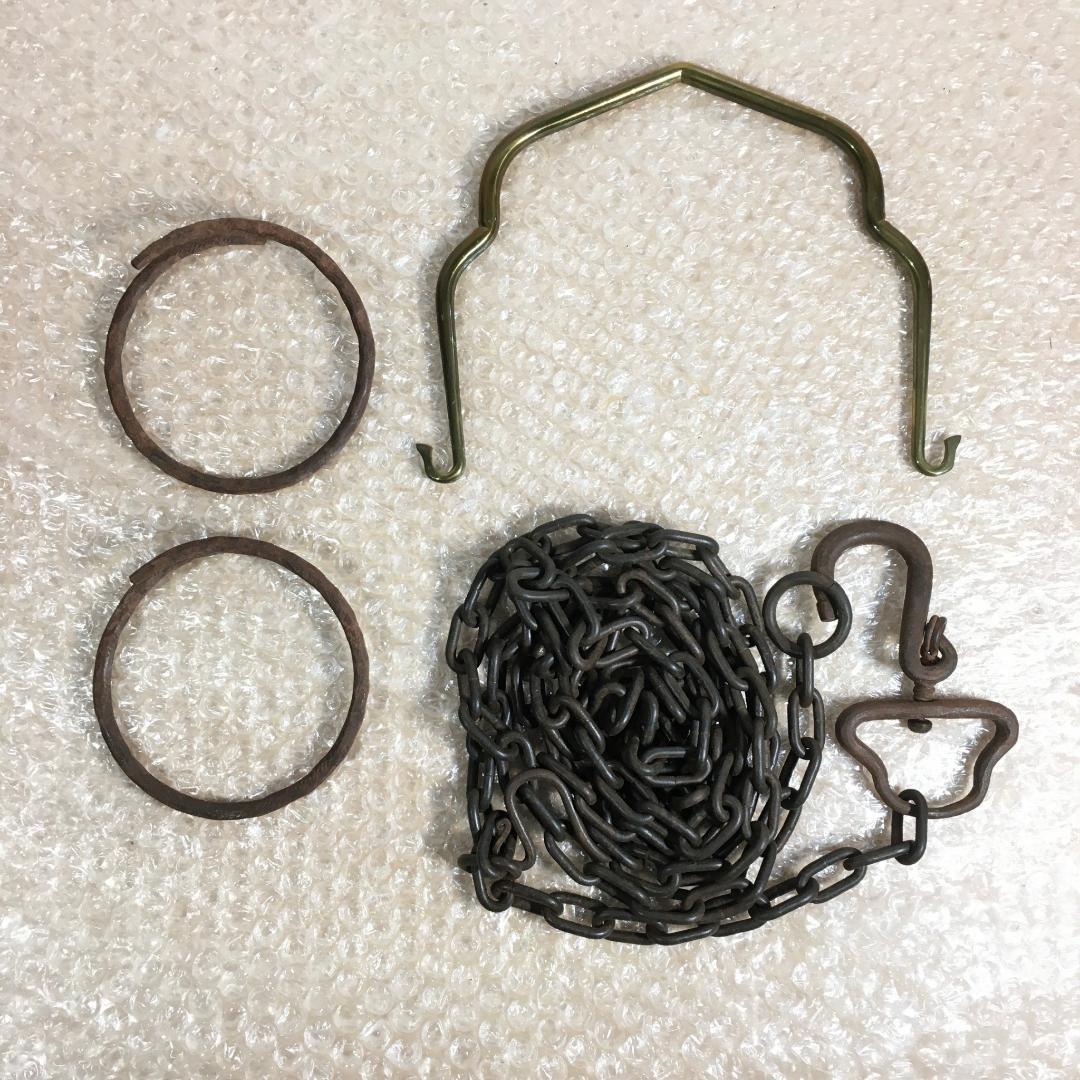 田中敏孝 釣釜道具 釣手 釜鐶 釜鎖 共箱 茶道具 金属工芸 本物保証