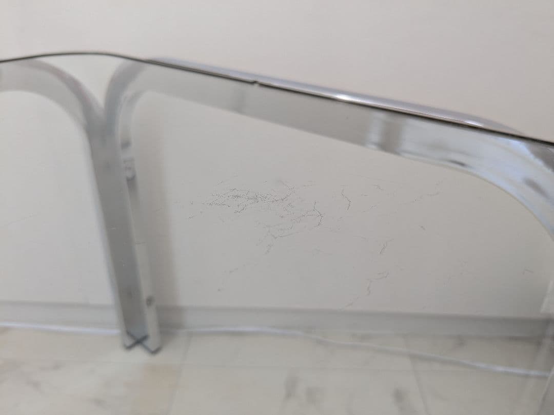 ヴィンテージ ガラステーブル モダン ミッドセンチュリー アイアンフレーム