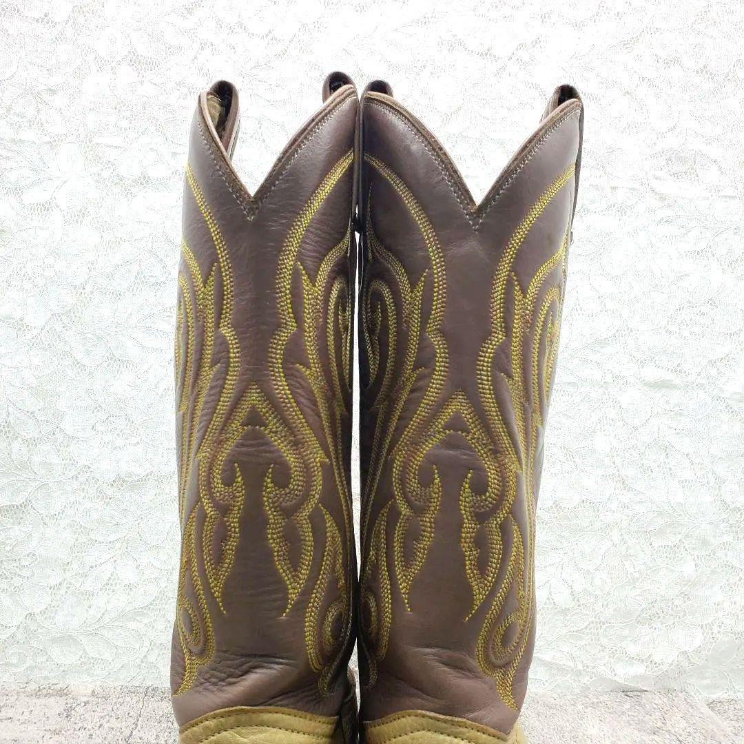 美品✨トニーラマ✨USA製 ウエスタンブーツ 23.5cm相当 レザー 刺繍