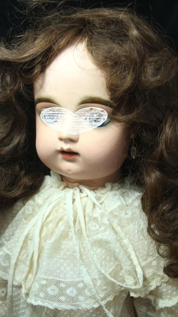 ◎大きな子に 内径 約38.5cm　人毛　ビンテージ ウィッグ　ビスクドールに