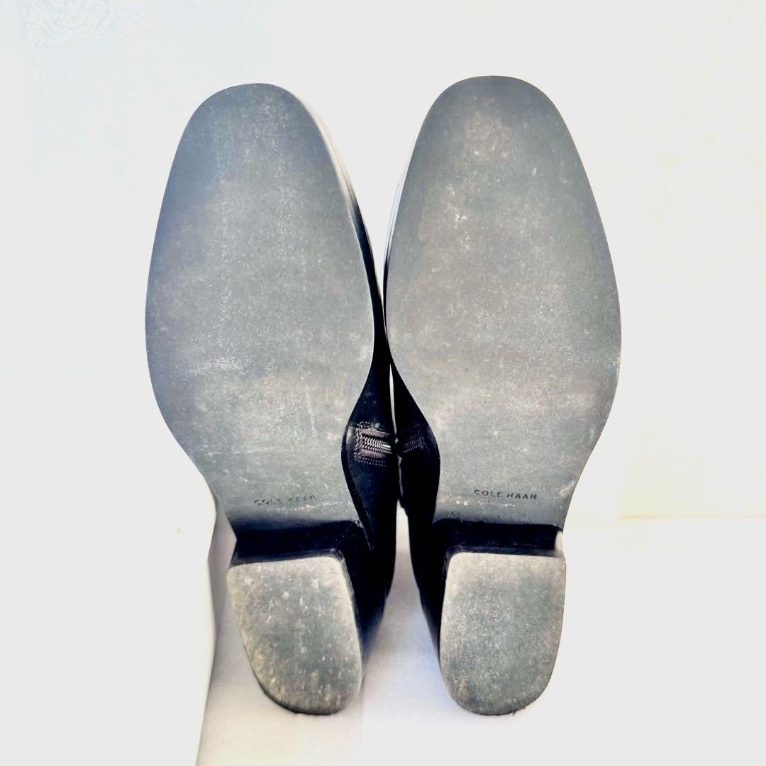 【極美品】COLE HAAN レザー ショートブーツ 23cm 黒 箱付　秋冬