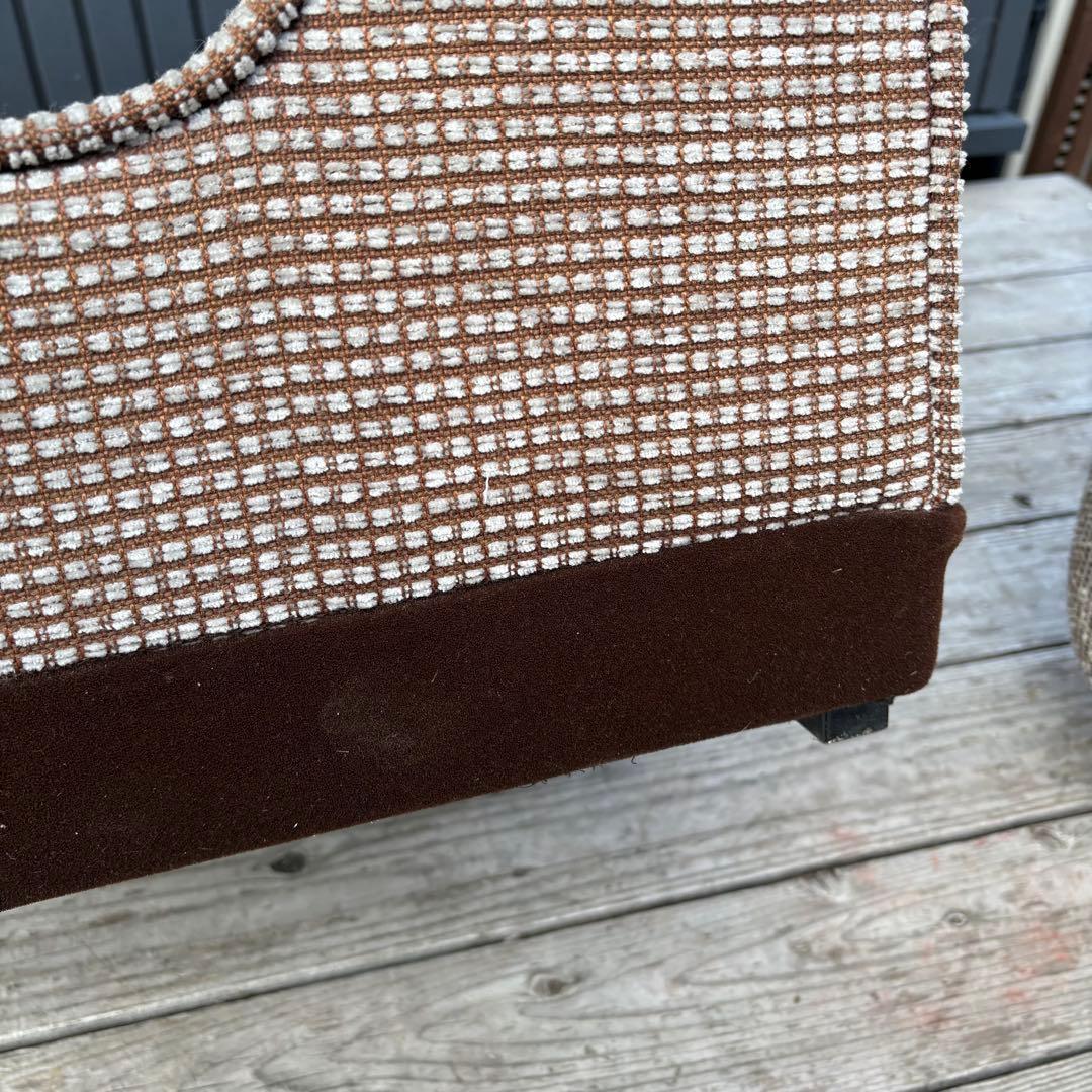 北欧レトロ ビンテージ ツイード ガラストップ ローテーブル 昭和レトロ 古家具