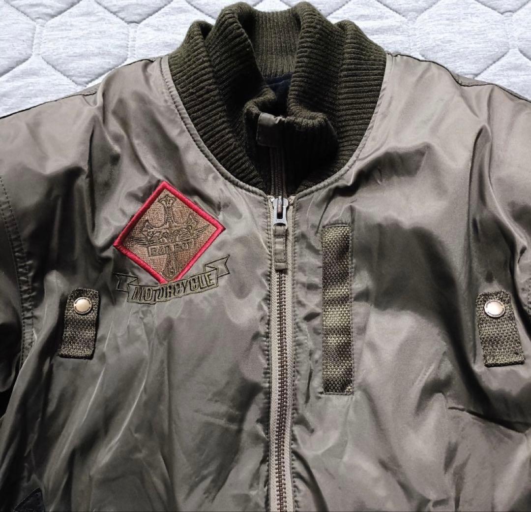 BAD BOY USA バイクジャケットカーキオリーブ　Y2k プロテクター付き