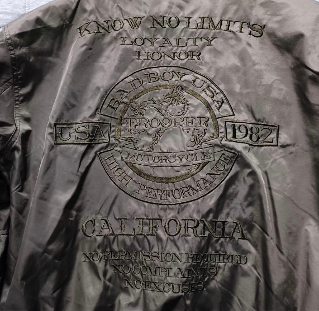 BAD BOY USA バイクジャケットカーキオリーブ　Y2k プロテクター付き