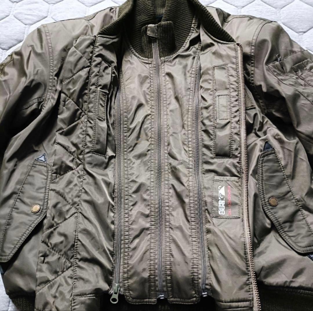 BAD BOY USA バイクジャケットカーキオリーブ　Y2k プロテクター付き