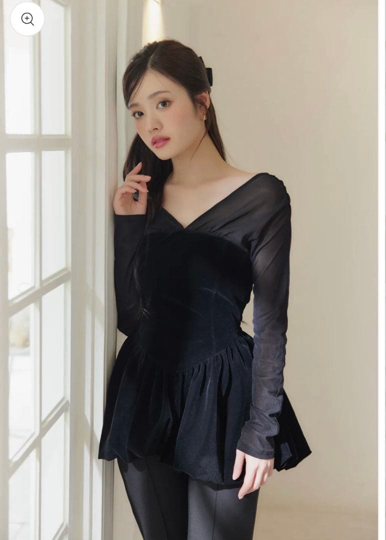 poláura ポローラ　ベロアビスチェバルーントップス　polaura