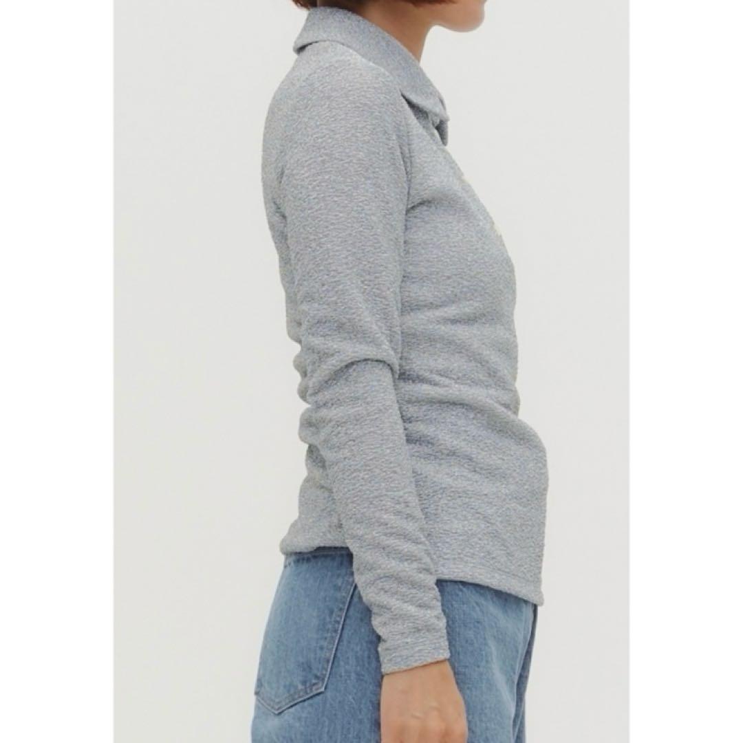 ラメポロカットソー　シルバー　yori 38 新品未使用タグ付