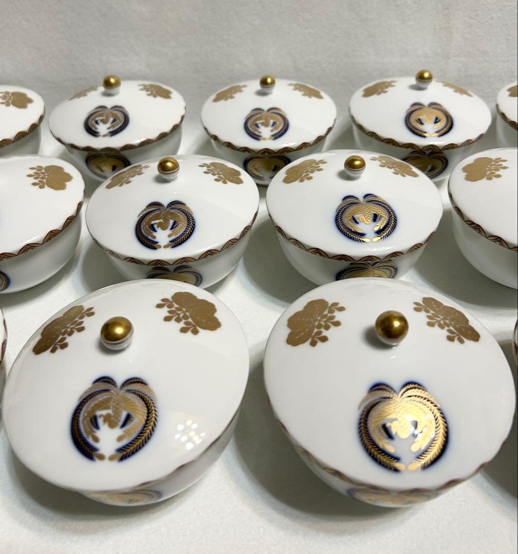 香蘭社 有田焼 蓋付汲出碗 5客 色絵金彩桐鳳凰文 煎茶碗揃 13客 和食器