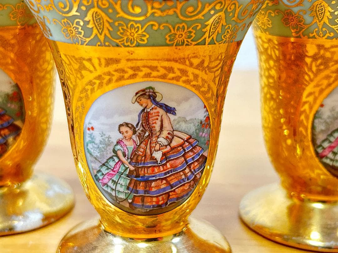 Le Mieux リキュールセット グラス デキャンタ 24金 金彩 カップ