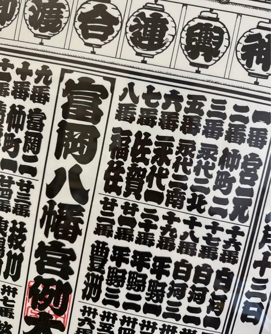 富岡八幡宮例大祭 令和5年8月13日 各町神輿連合渡御 駒番表 ポスター