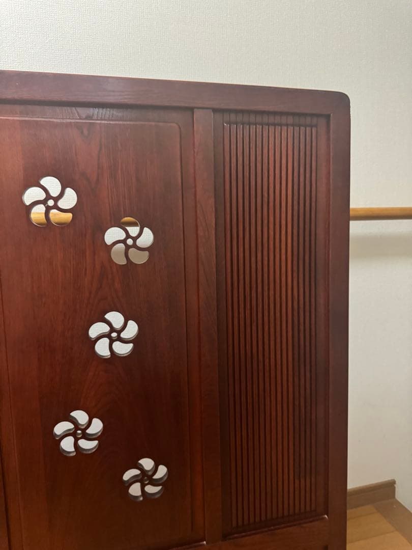 karimoku 衝立て 間仕切り 梅の透かし柄 レトロ