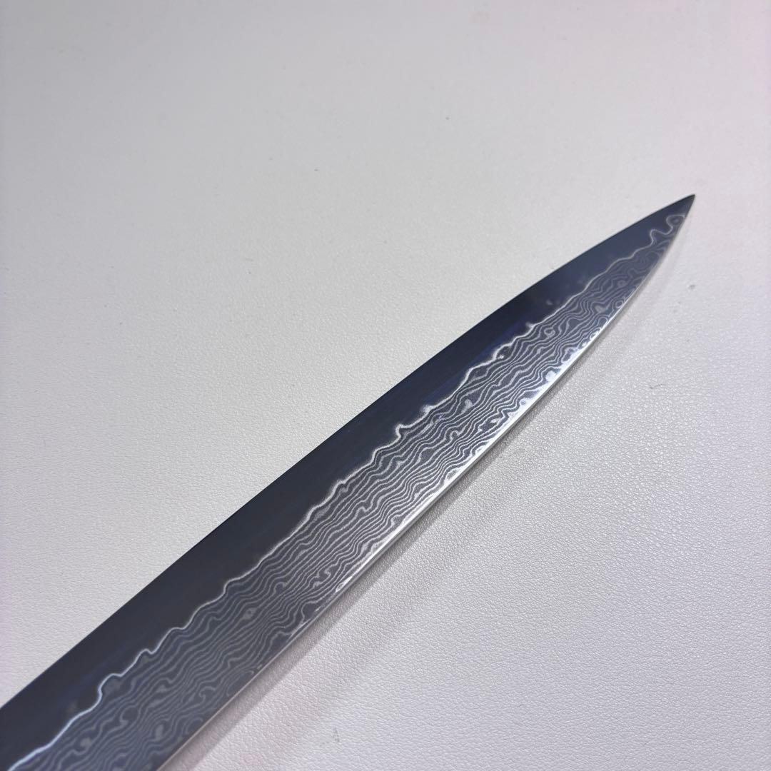 240mm 柳刃包丁　ダマスカス黒檀 本水牛八角柄　刺身包丁 和包丁︓