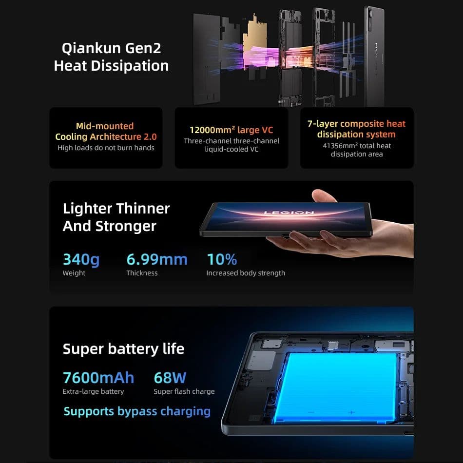 【Lenovo】Legion Y700 Gen4 ブラック 12GB/256GB