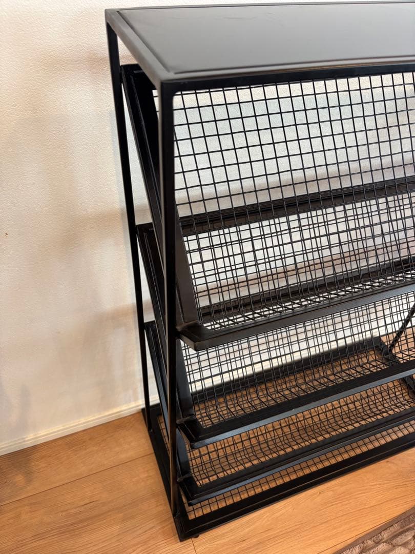 最終値下げ❗️マガジンラック　アイアン　シューズラック　インダストリアル