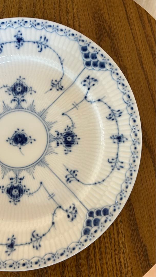 ロイヤルコペンハーゲン　ブルーフルーテッド ハーフレース25cm 2枚セット