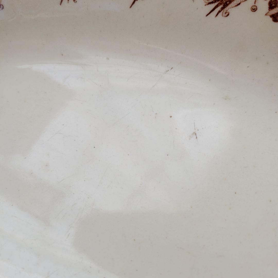 フランス　アンティーク　ラヴィエ　ブラウン花