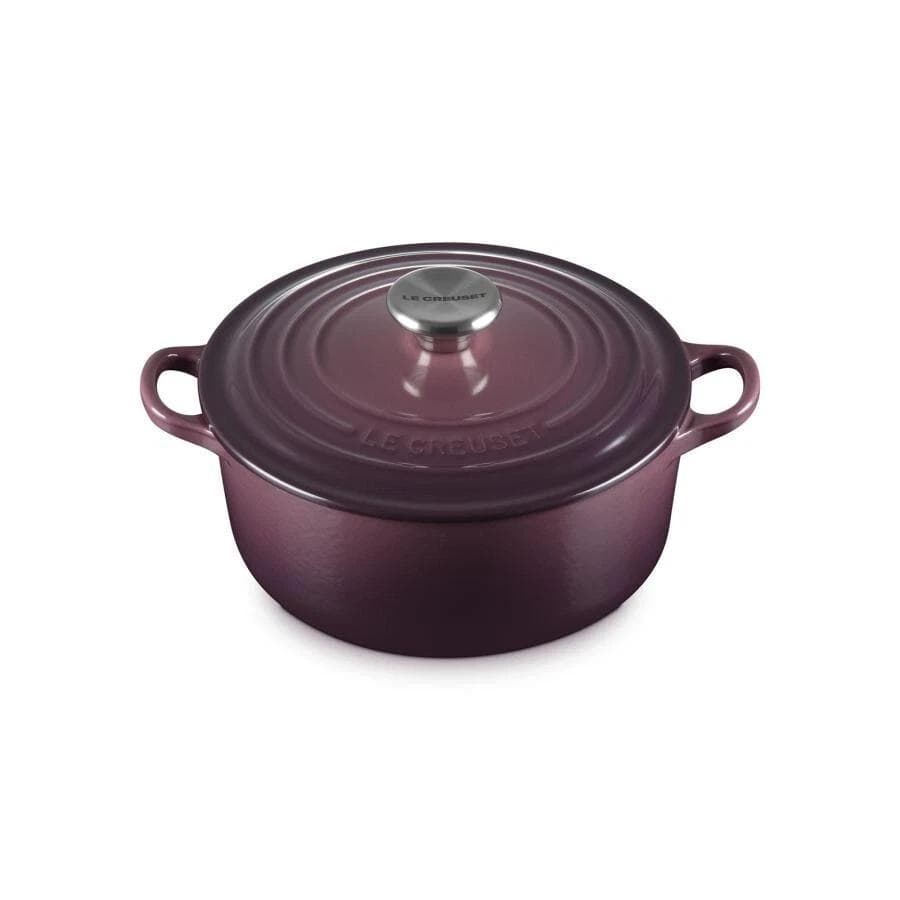 ル・クルーゼ　ココットロンド 20cm フィグ　シルバーノブ　新品