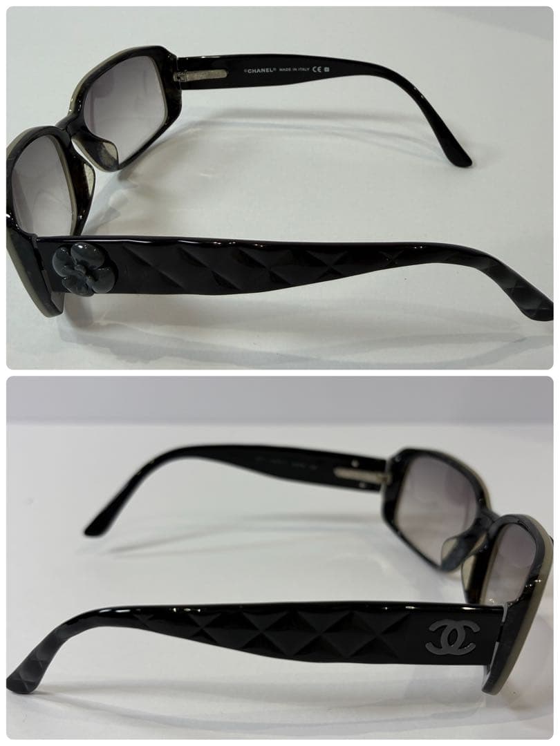 CHANEL 5111 ココマーク カメリア マトラッセフレーム サングラス 黒