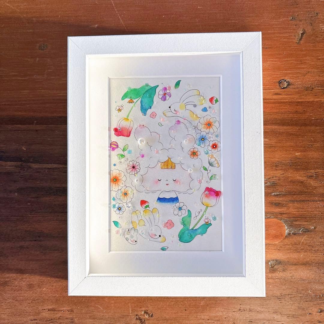 イラスト　グラスアート　水彩画　原画