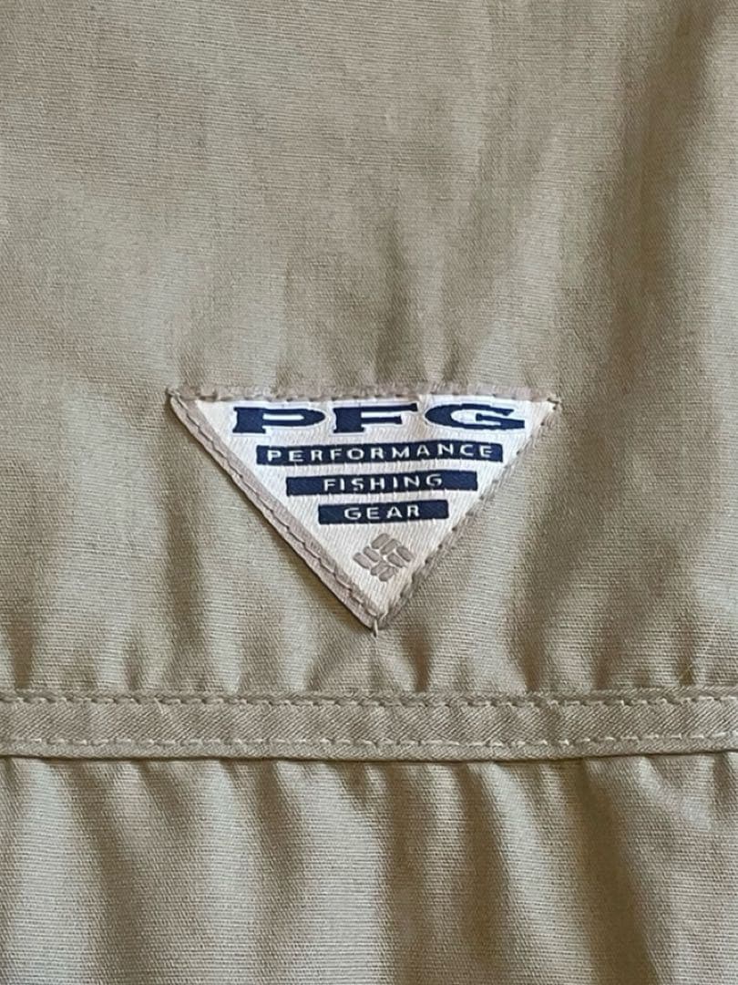 90s Columbia PFG ベージュ フィッシングベスト 6ポケット 美品
