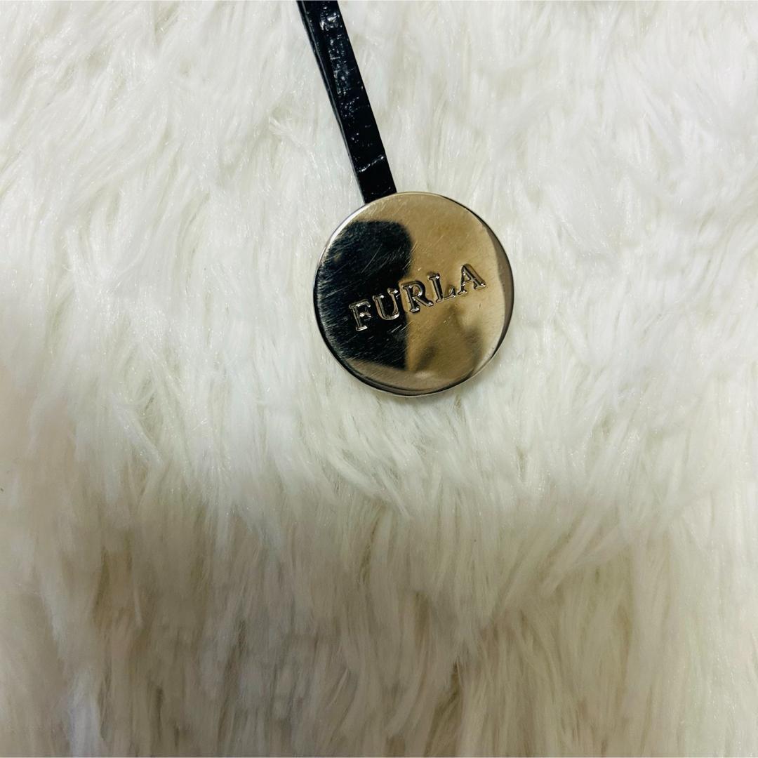 FULRA フルラ 本革 レザーハンドバッグ クロコ型押し ブラック