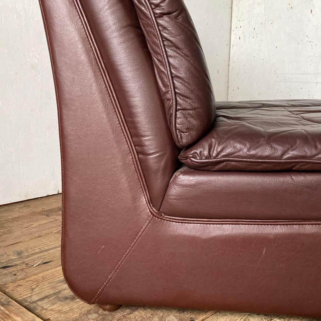 2脚セット 国産ヴィンテージ レザーソファ レトロ