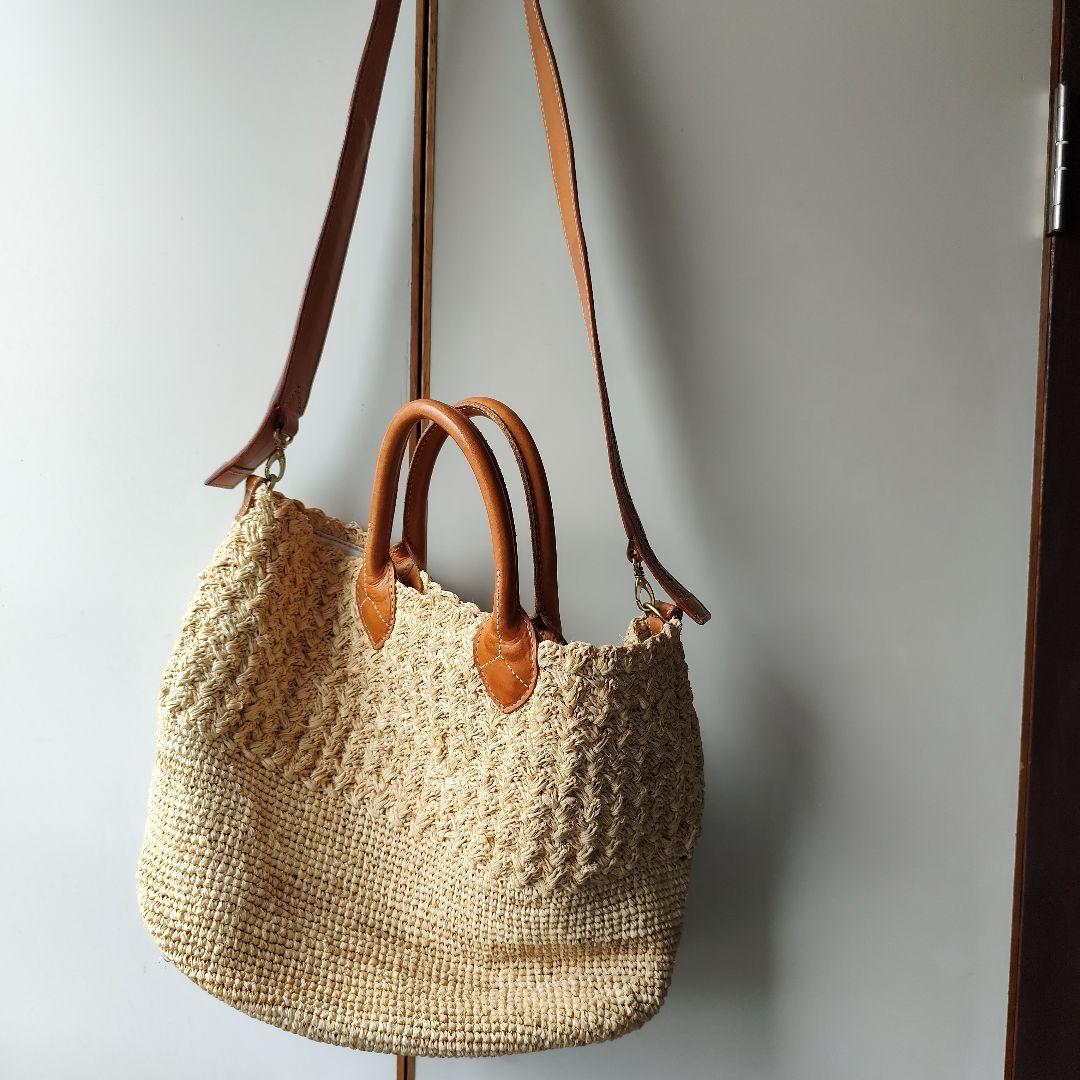 genten ゲンテン　カゴバッグ 2way ショルダーバッグ　レザー