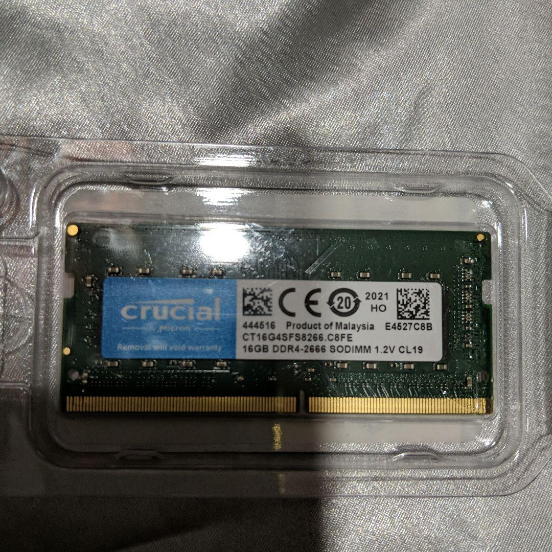 K*n様 crucial 16GB DDR4-2666 SODIMM メモリー